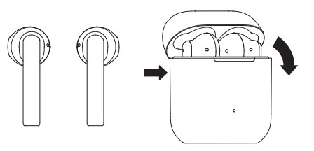 Place earbuds back into the charging case and close the lid