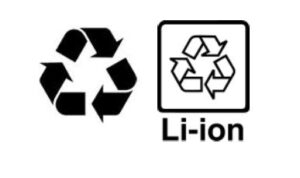 Recycle and Li-ion battery logos